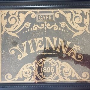 Vienna Café Decorative Framed Sign - Black & Gold